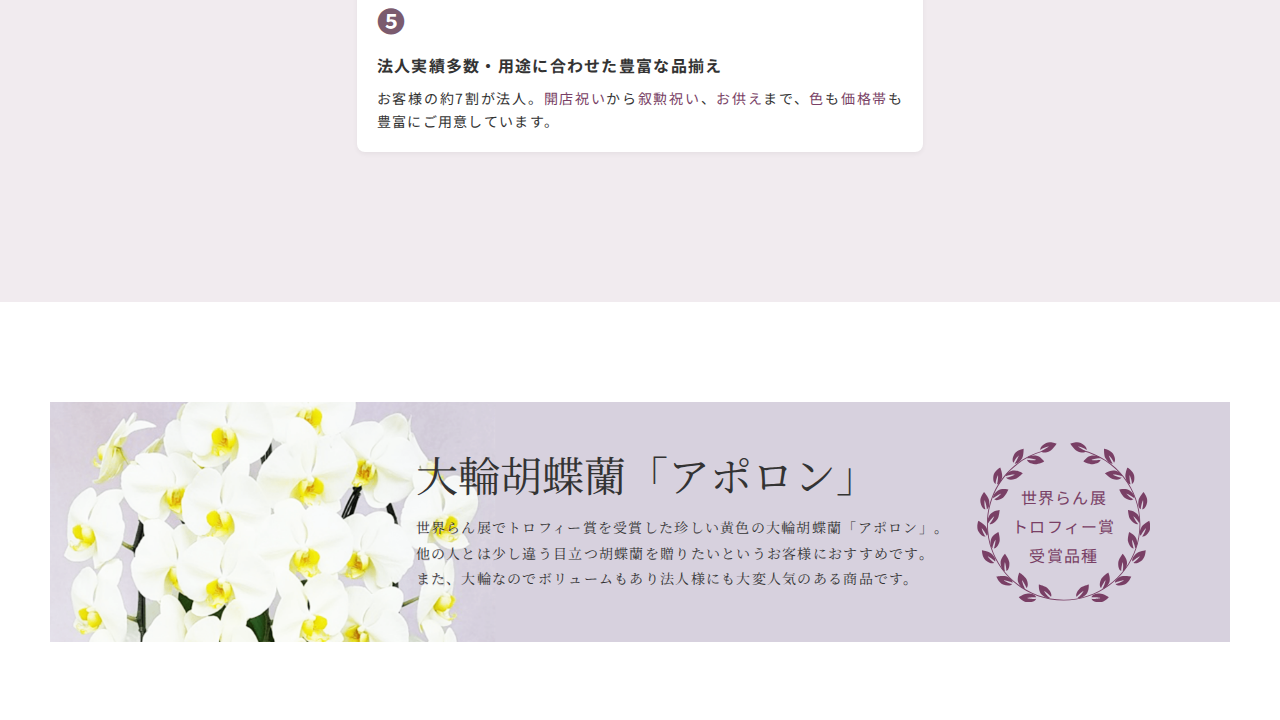 幸福の胡蝶蘭屋さんのサービスイメージ