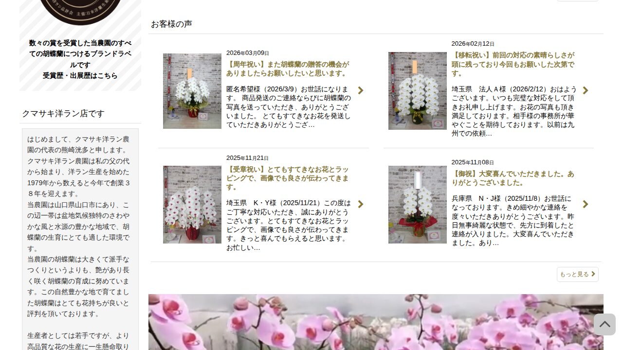 クマサキ洋ラン農園の商品ページ